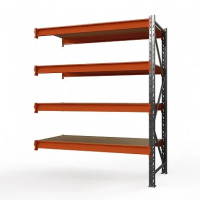Секция приставная стеллажа металлического Оптима, 2500x2500x785 мм. Полки: 5 шт. фанера
