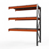 Секция приставная стеллажа металлического Оптима, 2000x1250x785 мм. Полки: 3 шт. метал.