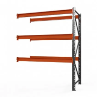 Секция приставная стеллажа металлического Оптима, 2500x1530x785 мм. Полки: 3 шт. без настила