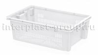 Ящик универсальный для овощей, фруктов и хлеба перфорированный белый