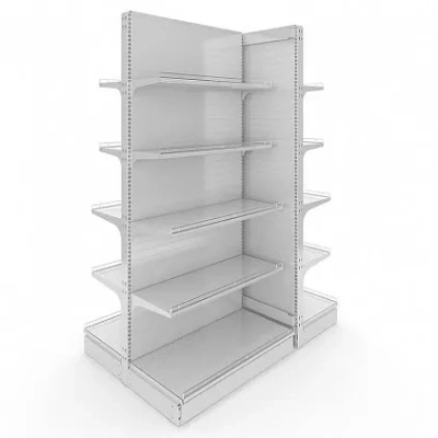 Стеллаж торговый торцевой без плинтуса и с заглушкой (1550x1000x500) 5 полок