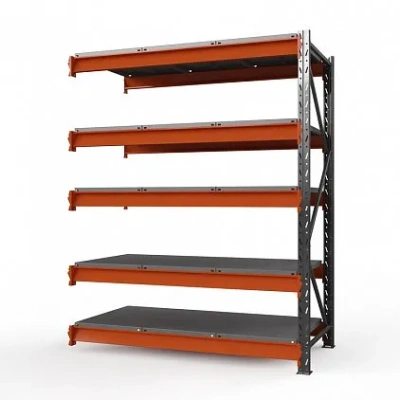 Секция приставная стеллажа металлического Оптима, 2500x1530x785 мм. Полки: 5 шт. метал.