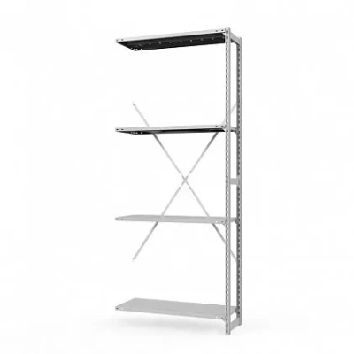 Секция приставная стеллажа металлического ТСУ Универсал, 2000x760x300 мм. Полки: метал. перф. усил. 4 шт.