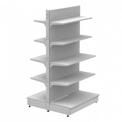 Стеллаж торговый островной отдельностоящий без плинтусов и заглушки (1550x1000x500) 10 полок
